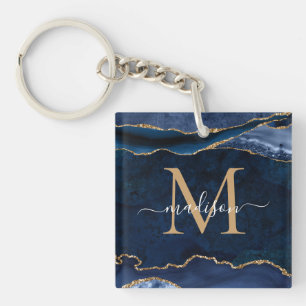 Porte-clés Monogramme de Parties scintillant de la géode d'âg