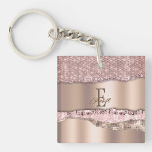 Porte-clés Monogramme de Parties scintillant Gold Diamonds Ro
