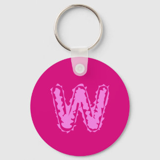 Porte-clés Monogramme déplaisant rose sur rose