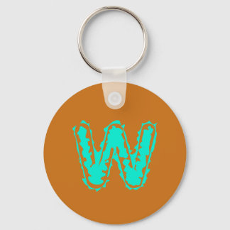Porte-clés Monogramme déplaisant vert toxique sur orange