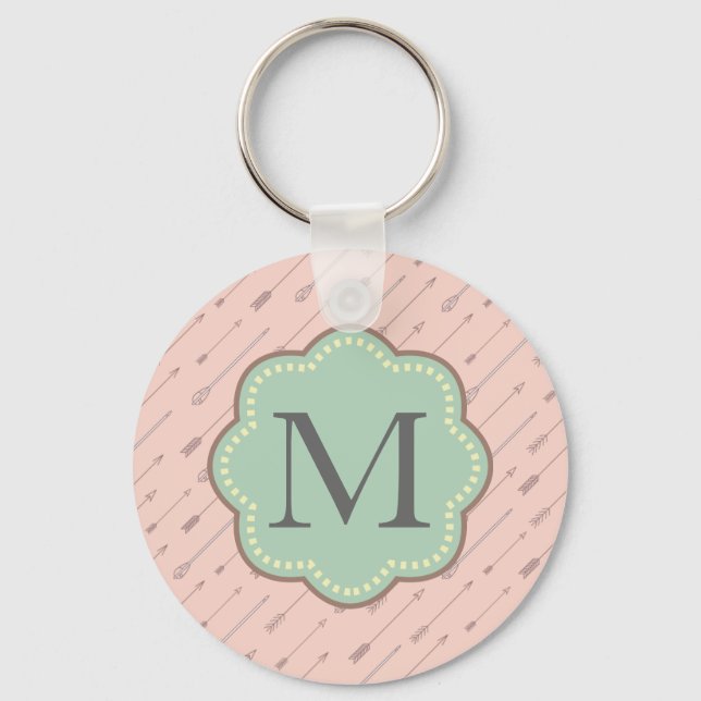 Porte-clés Monogramme des flèches roses (Recto)