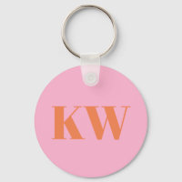 Monogramme d'initiales personnalisées rose orange 