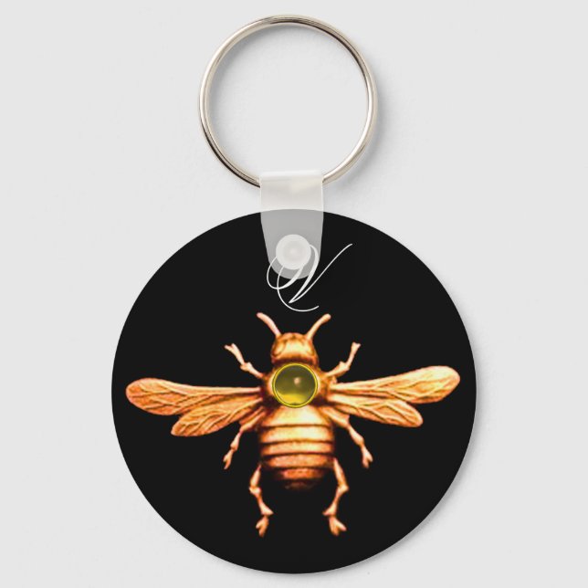 PORTE-CLÉS MONOGRAMME D'OR HONEY BEE (Recto)