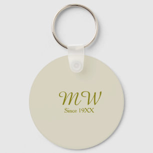 Porte-clés Monogramme doré depuis l'année 19XX mariage na