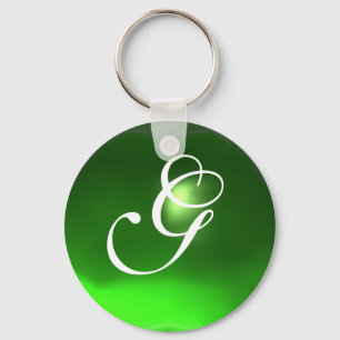 Porte-clés MONOGRAMME ÉMERAUDE, vert
