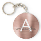 Monogramme en acier inoxydable rose rose