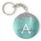 Monogramme en acier inoxydable turquoise Parties s