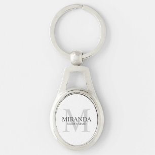 Porte-clés Monogramme et nom de la servante d'accueil personn