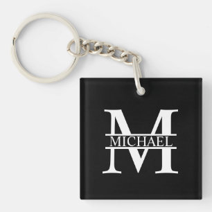 Porte-clés Monogramme et nom personnalisés