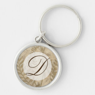 Porte-clés Monogramme   Feuillage doré I