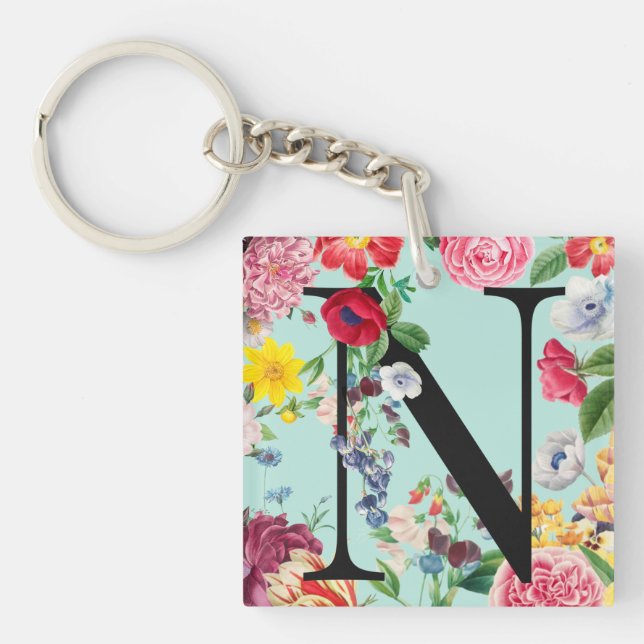 Porte-clés Monogramme floral (Devant)