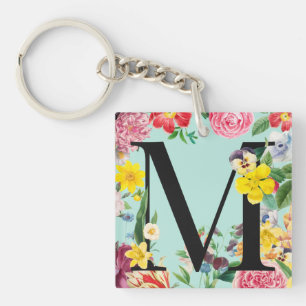 Porte-clés Monogramme floral