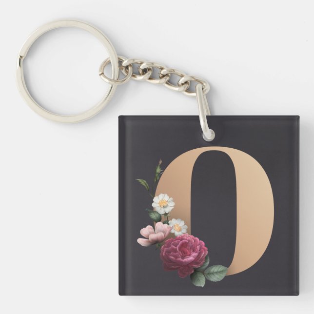 Porte-clés Monogramme floral (Devant)