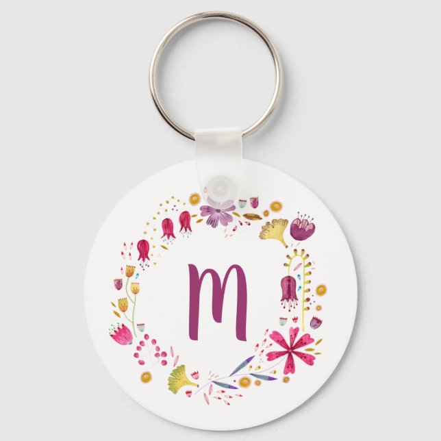 Porte-clés Monogramme floral (Recto)