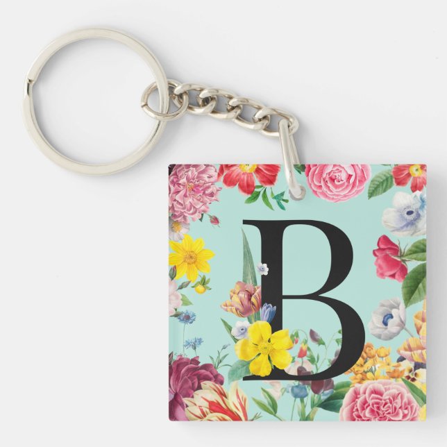 Porte-clés Monogramme floral (Devant)