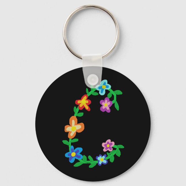 Porte-clés Monogramme floral "C" (Recto)
