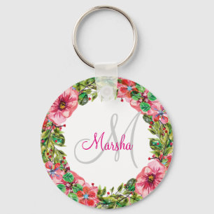 Porte-clés Monogramme Floral Design