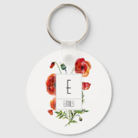 Monogramme floral Porte - clé initial Fleurs de pa