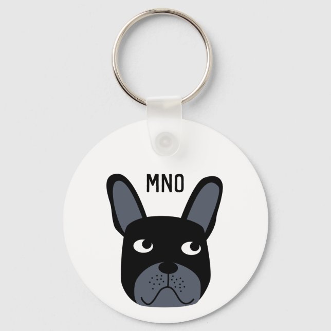 Porte-clés Monogramme français de Bulldog (Recto)