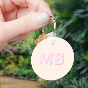 Porte-clés Monogramme initial moderne simple
