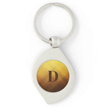 Monogramme initiale jaune marron moderne
