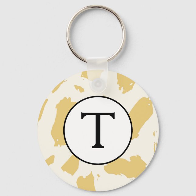 Porte-clés Monogramme jaune et blanc Porte - clé initial (Recto)
