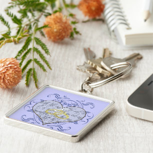 Porte-clés Monogramme Mariage Vow Heart