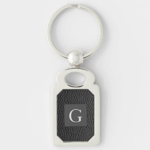 Porte-clés Monogramme Meilleur homme Groomsman Black Leather