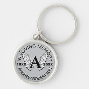 Porte-clés Monogramme   Mémorial   Argent Ange ailes