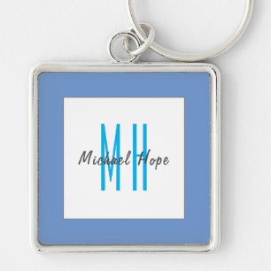 Porte-clés Monogramme moderne Initiales Professional Plain Si