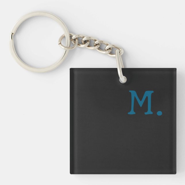 Porte-clés Monogramme moderne Remplacer initial Ajouter le vô (Devant)
