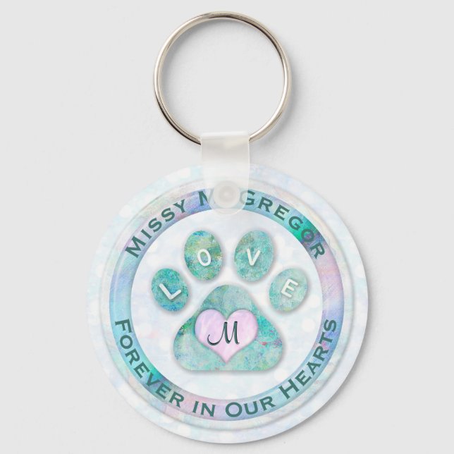 Porte-clés Monogramme monographie simple et douce pour animal (Recto)