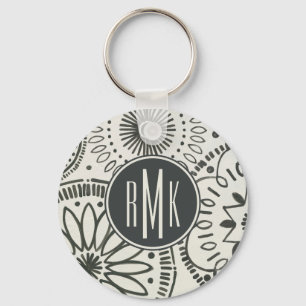 Porte-clés Monogramme Motif Abstrait Kami