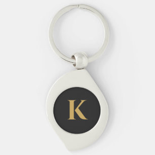 Porte-clés Monogramme Or Noir Luxe A