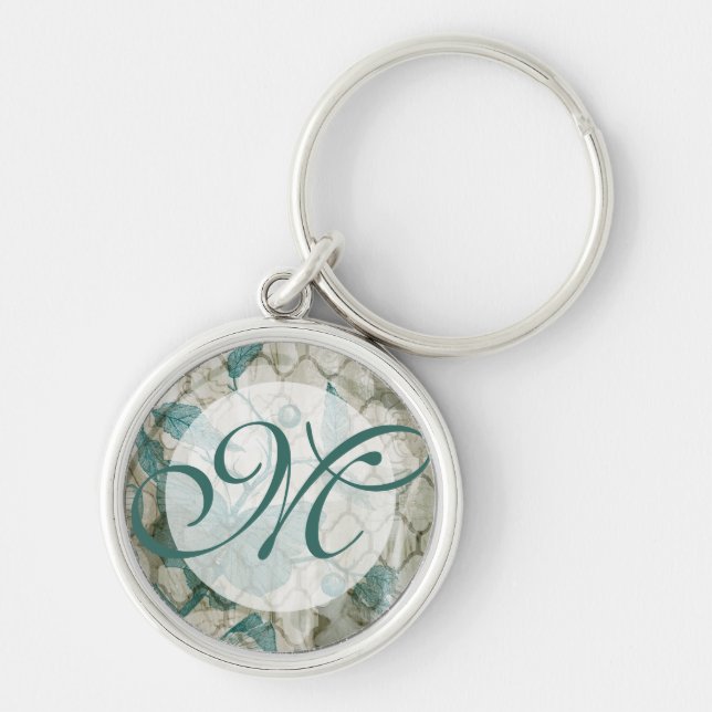 Porte-clés Monogramme | papillons arabes V (Devant)