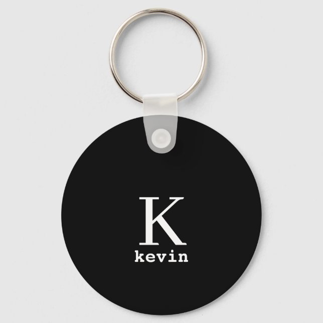 Porte-clés Monogramme personnalisé élégant moderne noir (Recto)