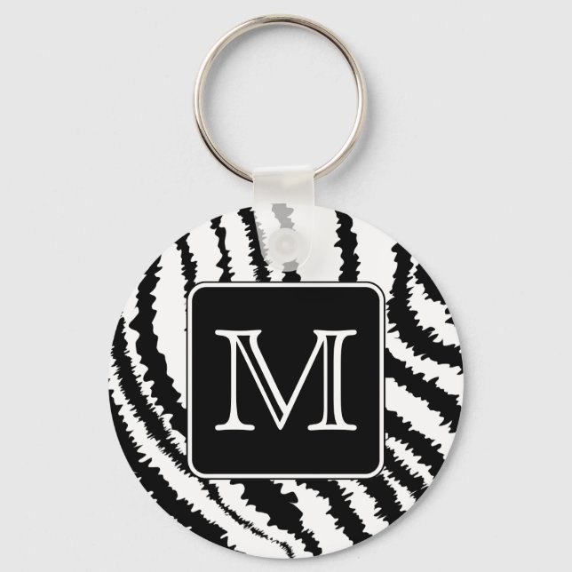 Porte-clés Monogramme personnalisé, Poster de animal de motif (Recto)
