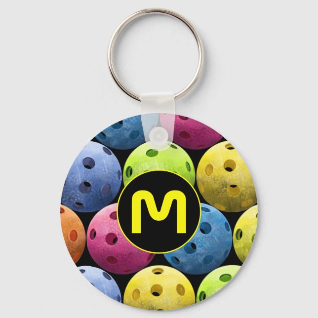 Porte-clés Monogramme Pickleball Multicolore (Recto)