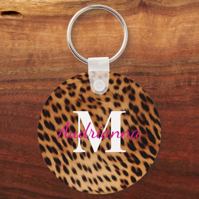 Porte-clés Monogramme Poster de animal léopard (Recto)
