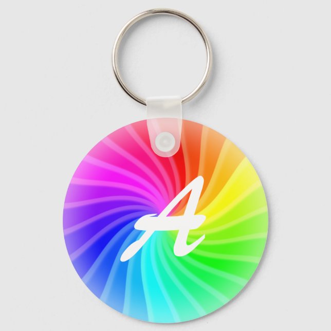 Porte-clés Monogramme Rainbow Twirl (Recto)