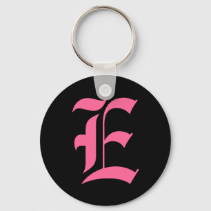 Porte-clés Monogramme rose E