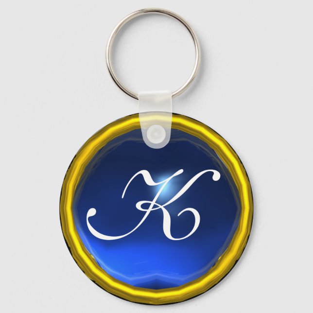 Porte-clés MONOGRAMME SAPPHIRE, jaune bleu (Recto)