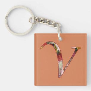Porte-clés Monogramme V Floral Design Porte - clé