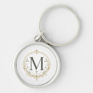 Porte-clés monogramme vintage personnalisé