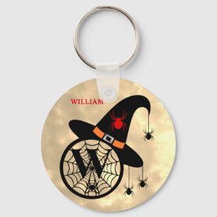 Porte-clés Monogramme W Halloween Sky Witch Nom des araignées