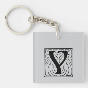 Porte-clés Monogramme Y noir