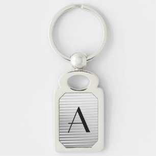 Porte-clés Monogrammes Art Déco Satin Argent
