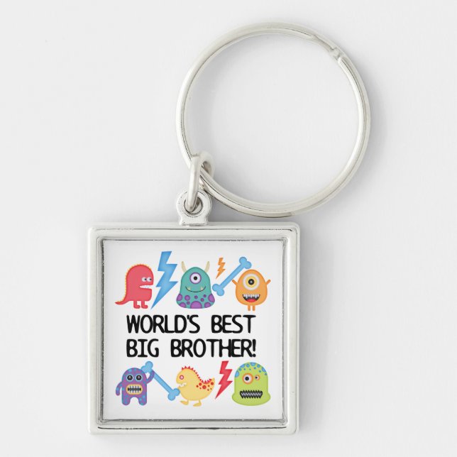 Porte-clés Monstres World Meilleur Big Brother (Devant)