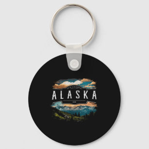 Porte-clés Montagnes Alaska Usa Randonnée Extérieur Vintage