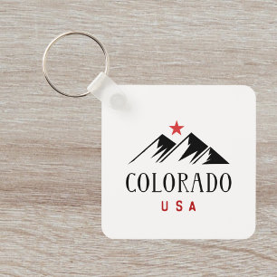Porte-clés Montagnes cool Colorado USA avec Star Light Color